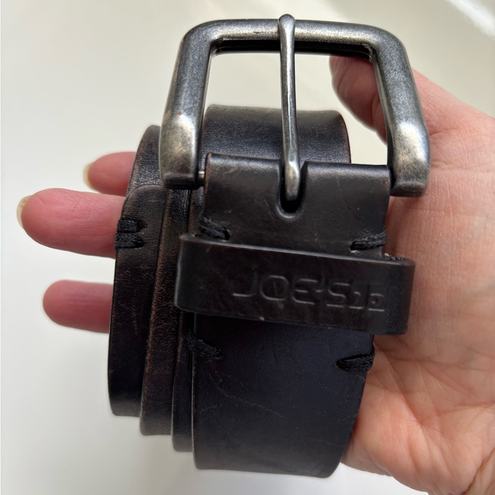 Joe’s Jeans Leather Belt with Silver Buckle